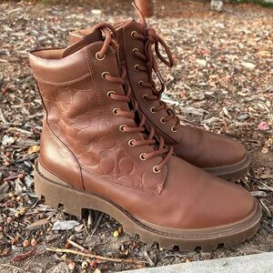 Coach signature leather boots size Men’s sz 11D